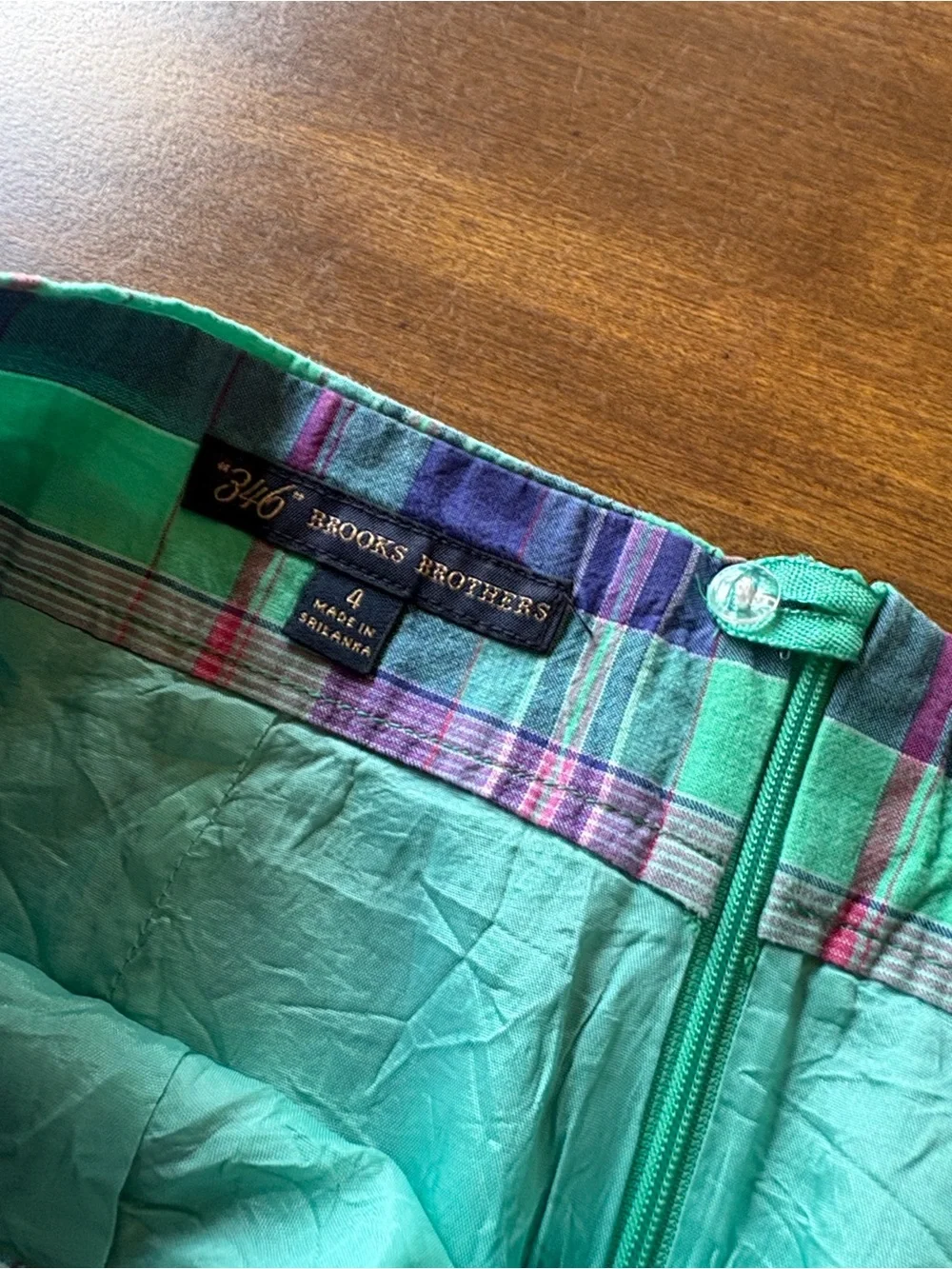 “346” Brooks Brothers Plaid Skirt, Size 4